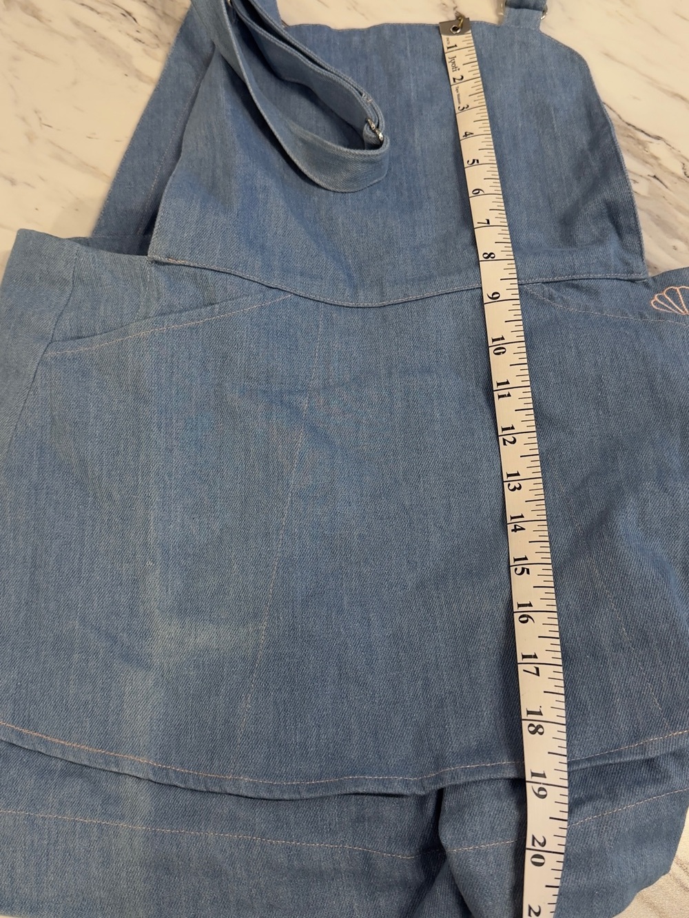 Samantha Pleet Light Blue Denim Dress with Cream Underdetail - Picture 6 of 10